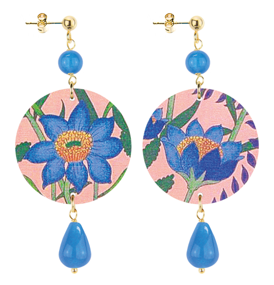 Orecchini Fiore Piccolo Azzurro - Lebole Maison